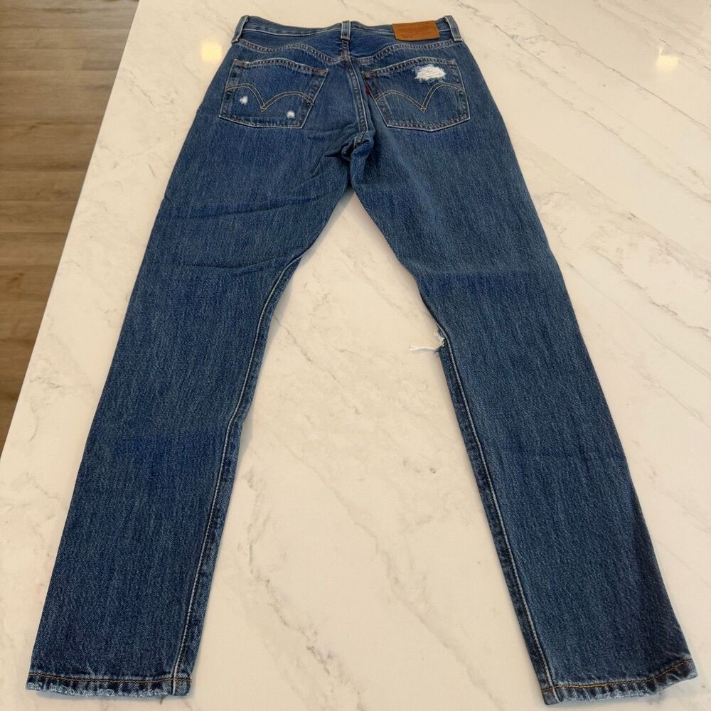 Levi's Premium Women's 501 Skinny Distressed Button Fly Big E 26 Americana Indie - Picture 2 of 7